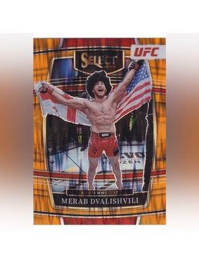 Merab Dvalishvili 2022 Panini Select Champions Orange MMA UFC Card
